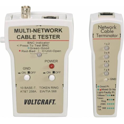 Testeur de câbles CT-1 VOLTCRAFT CT-1 Adapté à RJ-45, BNC