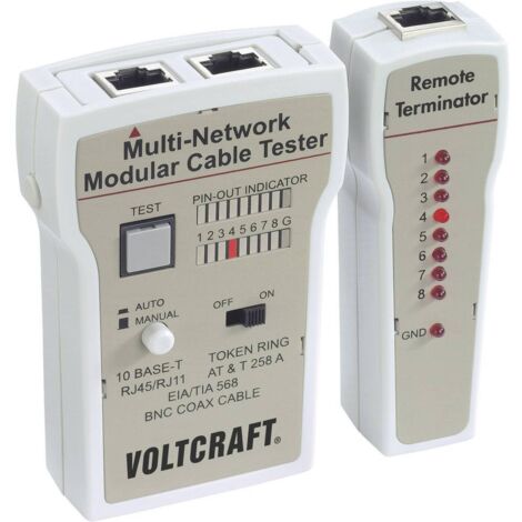 Testeur de câbles CT-2 VOLTCRAFT CT-2 Adapté à RJ 45, BNC, RJ 11