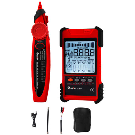 Testeur de câbles portable à main avec écran LCD, multifonctionnel compatible avec POE, mesure de longueur, détection de court-circuit
