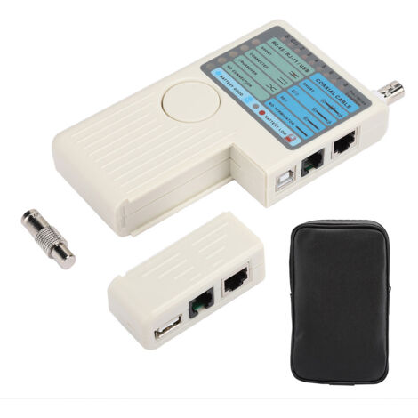 Testeur de Câbles Réseau 4-en-1 avec Télécommande pour RJ-45, RJ-11, USB, BNC - Détecteur de Câbles LAN