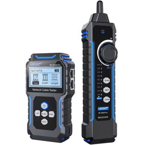 Testeur de câbles réseau avancé NF-8209 Pro avec fonction de test de câbles réseau PoE, traqueur de câbles multifonctionnel, détecteur de câbles PoE, outil réseau tout-en-un avec éclairage