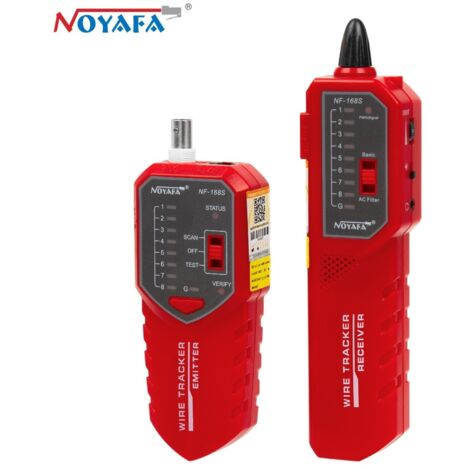 Testeur de câbles réseau - Émetteur NF-168S : testeur de câbles coaxiaux réseau LAN, connecteurs compatibles RJ11, RJ45 et BNC, mode 2 tonalités