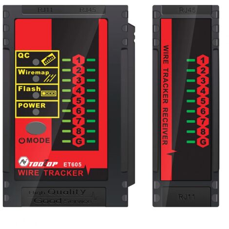 Testeur de câbles réseau LAN : Détection de port, Vérification des paires, Identification par clignotement de port Switch, Résistance à la tension PoE (60 V) — Modèle ET605