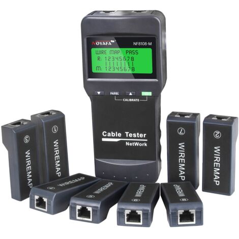 Testeur de câbles réseau LAN NOYAFA NF-8108M, testeur de longueur de câble, Cat5, RJ45, mappeur, 8 télécommandes