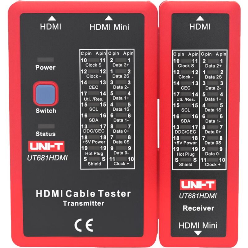 Testeur de câbles - Vérification de l'état des câbles hdmi/mini-hdm - Évaluation des câbles court-circuités, croisés - Vérification de l'état du