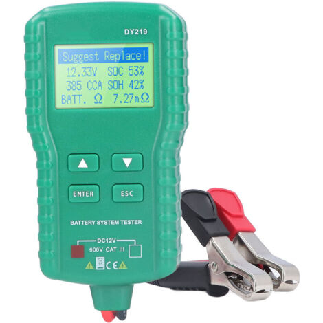 Testeur de charge de batterie de voiture DY219 12V, analyseur de batterie numérique, outils de Diagnostic multifonctions pour outils de réparation automobile