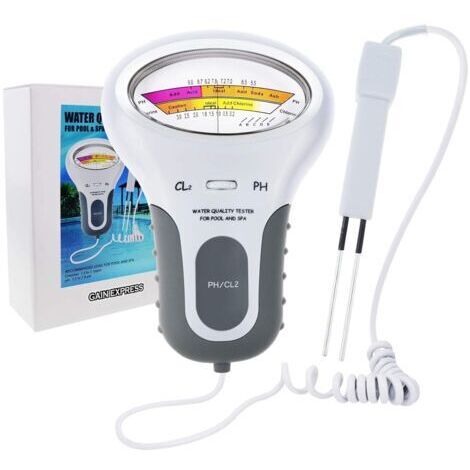 Testeur de Chlore et de pH CL2,Testeur Numérique LCD Multifonction,Testeur de Niveau de Chlore avec Sonde,Pour La Piscine et Le Spa