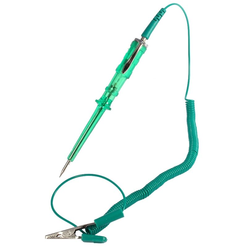 Jeffergarden Testeur de circuit automobile, stylo de test de tension d'ampoule vert, DC 6 V, 12 V, 24 V