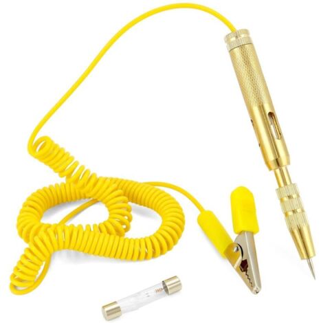 Testeur de Circuit de Voiture 6 V 12 V 24 V Auto Testeur de Relais, Testeur Électrique de Voiture avec Lampe Temoin Mecanicien pour Tester la Basse Tension, Jaune