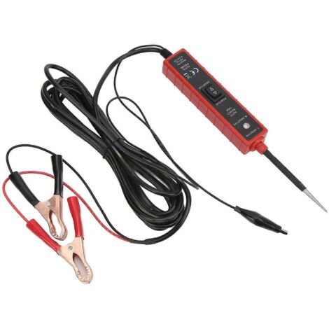 Testeur de circuit électrique pour voiture, outil de diagnostic avec protection contre les courts-circuits, câble rouge de 4 mètres, DC 6-24V, sonde de vérification automobile.