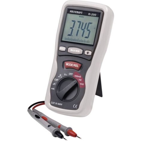 Testeur de composants numérique VOLTCRAFT R- 200 CAT III 600 V Affichage (nombre de points):4000