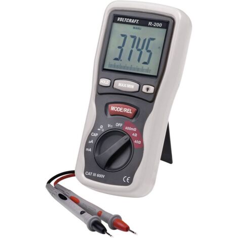 TESTEUR DE COMPOSANTS NUMÉRIQUE VOLTCRAFT R-200 CAT III 600 V AFFICHAGE (NOMBRE DE POINTS):4000