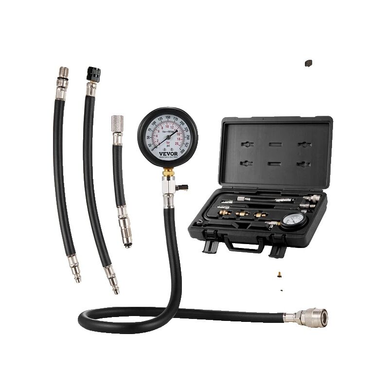 Testeur de compression de moteur diesel, kit de test de pression de cylindre de 18 pièces, testeur d'injecteur diesel, pour essence