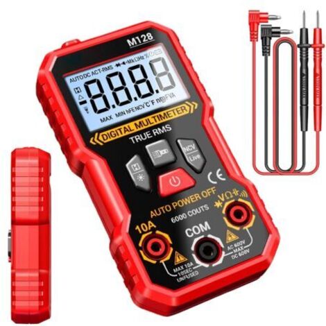 Testeur de continuité, multimètre numérique intelligent, compact et léger, 4,53 x 2,36 pouces, instrument de mesure pour la construction, l'énergie solaire, l'industrie, l'automobile et le diagnostic