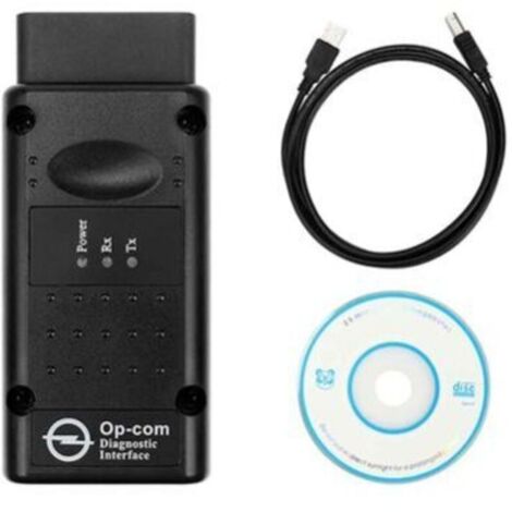 Testeur de diagnostic d'interface USB OPCOM 2012V Can OBD2 Oper Firmware V1.99, noir