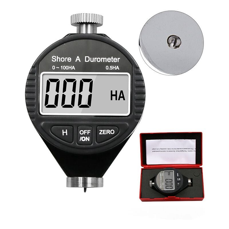 Testeur de Dureté Numérique, 0-100 HA Shore A Duromètre Numérique Shore Un Duromètre De Dureté Numérique, Duromètre de Caoutchouc et Pneu LCD