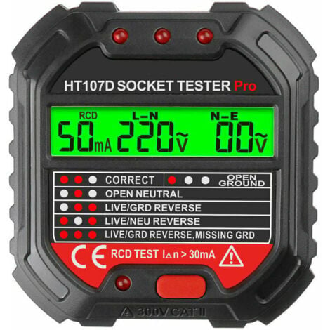 SEVENGIRL Testeur de fil de terre pour testeur de prise, phase de prise (réglementation UE HT107D)