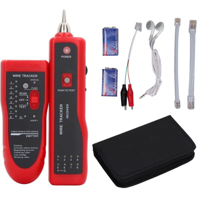 Testeur de fil détecteur de ligne testeur de câble réseau filaire sensibilité réglable Manipulation facile détecteur de ligne multifonctionnel POE