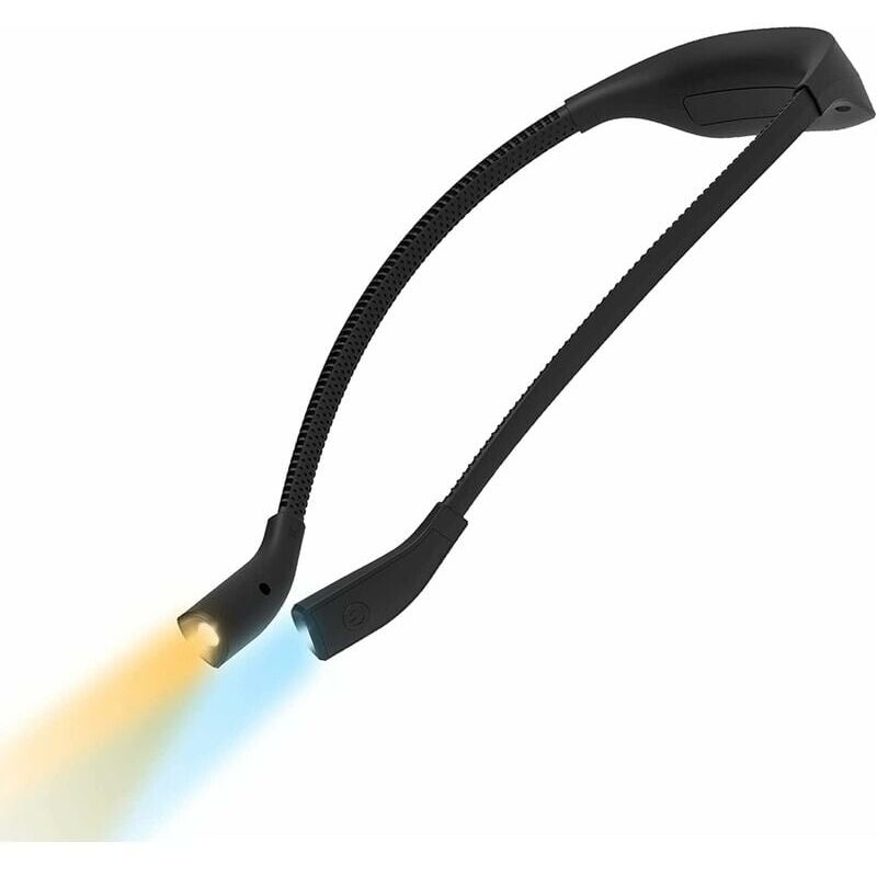 Lampe de lecture USB rechargeable, lampe de lecture 1000mAh pour la lecture au lit, lampes de cou mains libres, 3 couleurs, luminosité réglable,