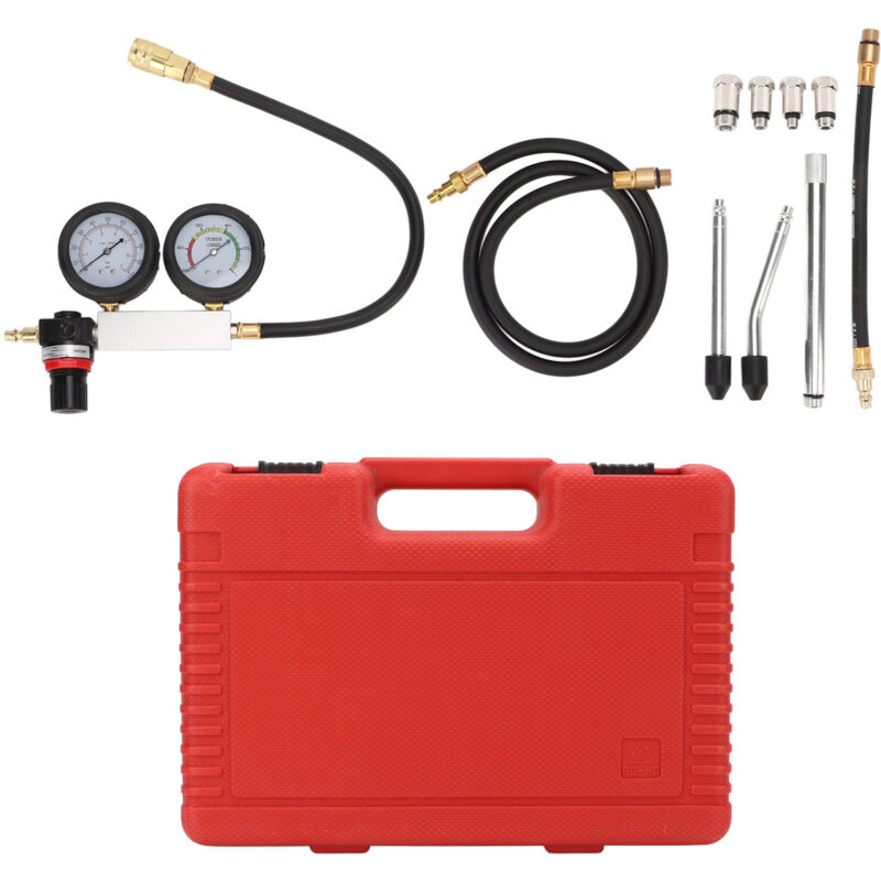 Testeur de fuite de cylindre Outil de détection de jauge double de compression de moteur à essence pour le test de taux de fuite de contrôle de