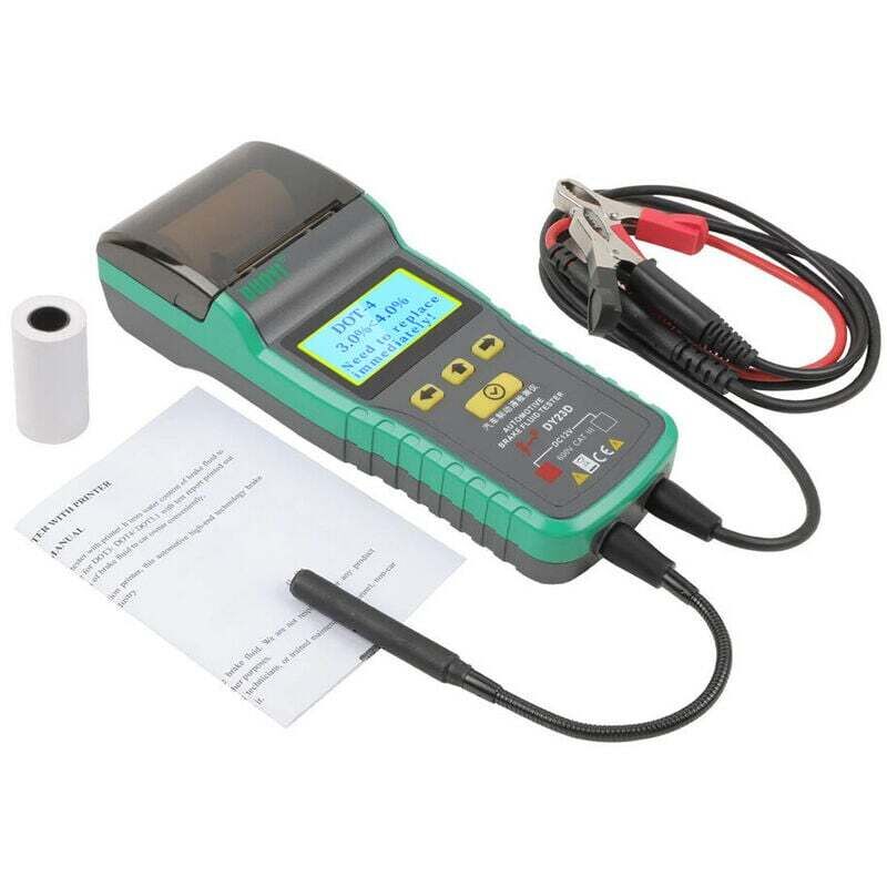 Testeur de liquide de frein automobile avec imprimante intégrée - Outil de test précis pour un affichage numérique clair de la teneur en eau - Alarme