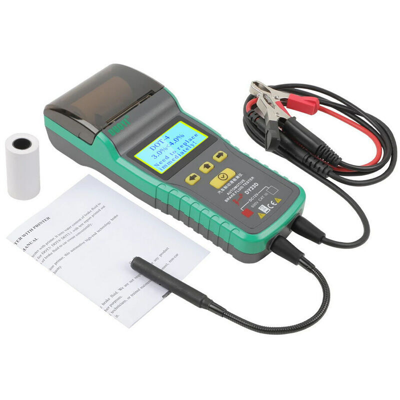 Testeur de liquide de frein de voiture avec imprimante Outil de test précis pour affichage numérique de voiture Outil de vérification de la teneur en