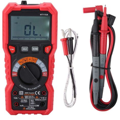 Testeur de multimètre, testeur de multimètre numérique Kit de multimètre fils de test de multimètre, pour capacité de tension ca / cc fréquence de courant ca / cc