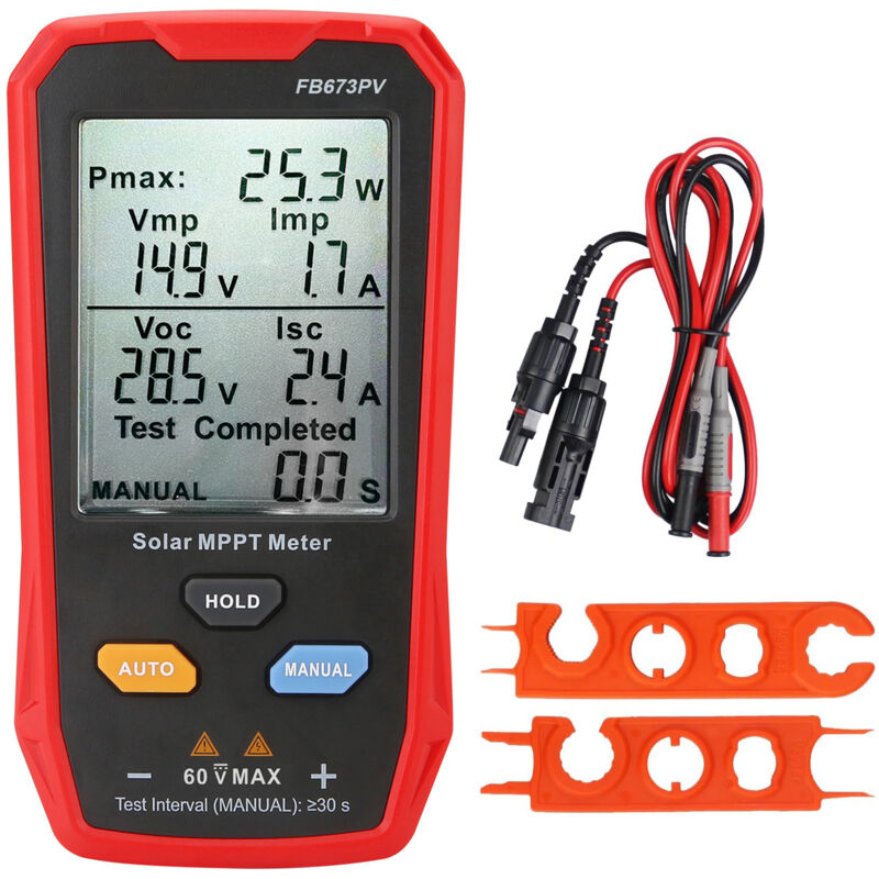 Lifcausal - Testeur de panneau solaire Multimètre photovoltaïque 800 w Compteur mppt solaire avec grand écran lcd ultra clair Outil utilitaire de