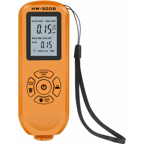 Testeur de peinture automobile Jauge d'épaisseur de revêtement avec rétroéclairage LCD Testeur de profondeur de revêtement numérique mesurant la profondeur de peinture, modèle : orange, affichage vert