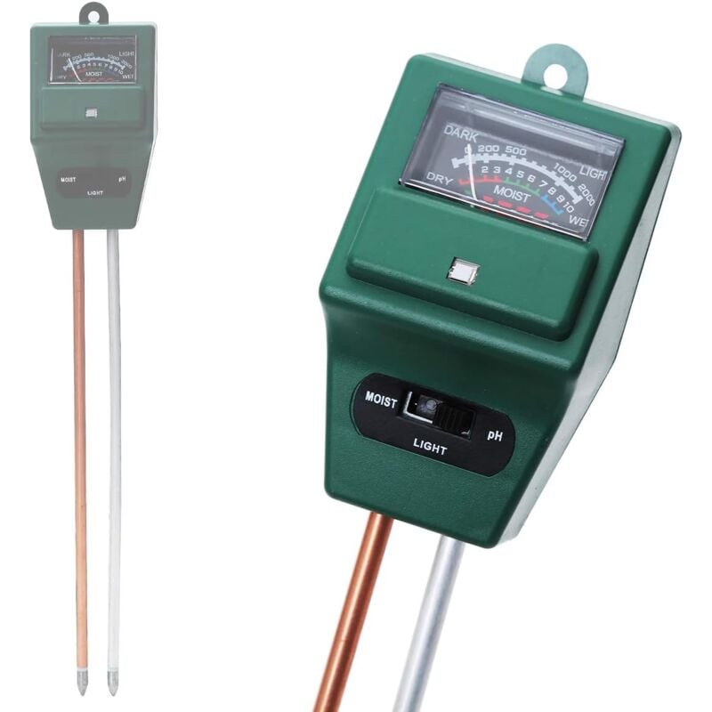 Testeur de pH 3 en 1, humidité du sol, intensité de la lumière du soleil, pH pour jardin, plantes, fleurs, pelouse, agriculture, utilisation