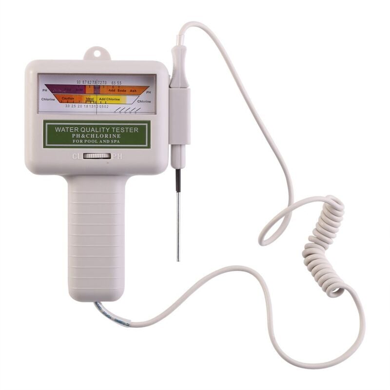 Coocheer - Testeur de pH, compteur portable 2 en 1 de concentration de chlore et de pH CL2, analyse de la qualité de l'eau, mesure et surveillance