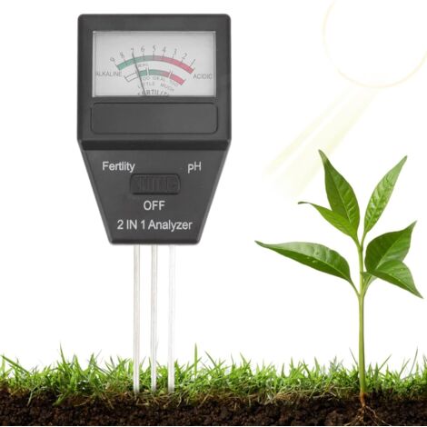 Testeur de pH du sol – Favorise la croissance des plantes – pH-mètre portable 2 en 1 (avec 3 sondes) – Convient pour les maisons, les jardins, les pelouses, les fermes, et une utilisation intérieure e