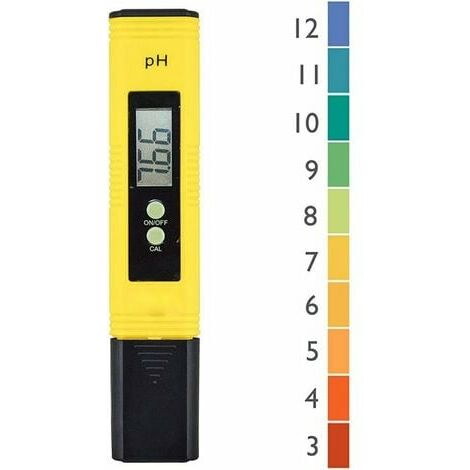 Testeur de Ph Professionnel, Fonction D'étalonnage Automatique et 0,00-14,00 Gamme de Mesure pour l’Eau Portable Aquarium Hydroponie Piscine Plage de Mesure