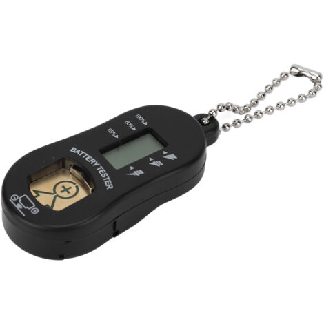 Testeur de Piles Bouton Portable avec Écran LCD pour Aides Auditives - Noir