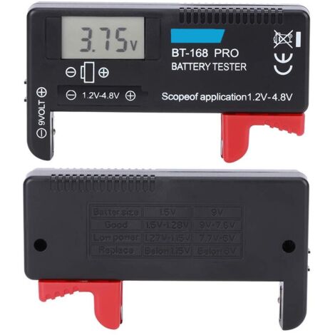 Testeur de Piles BT-168PRO, Testeur de Piles Numérique LCD 1,2 V-4,8 V pour Piles Boutons AAA et AA.