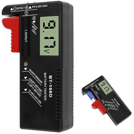 Testeur de piles et batteries universel numérique BT-168D pour écran LCD, testeur charge AA AAA C D 9 V 1,5 bouton, batterie compact portable usage domestique -