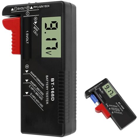 Testeur de piles et batteries universel numérique BT-168D pour écran LCD, testeur de charge piles AA AAA C D 9 V 1,5 V, batterie testeur compact et portable pour usage domestique