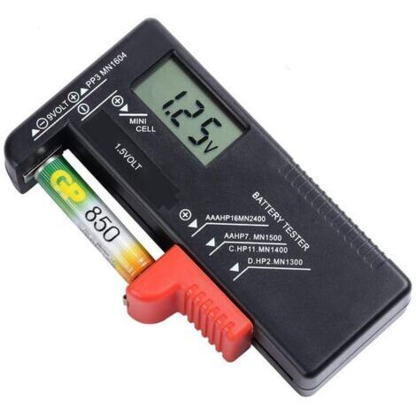 Testeur de Piles numérique pour AA, AAA, C, D, PP3, 9V, 1.5V, Piles Bouton