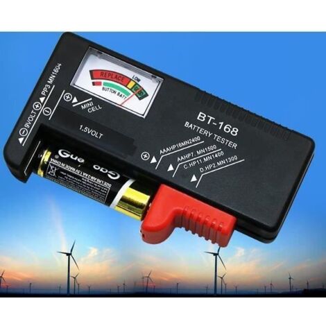 Testeur de piles - Skytronic - Mercury - Universel - Affichage analogique - Pour AA, AAA, PP3 et bouton
