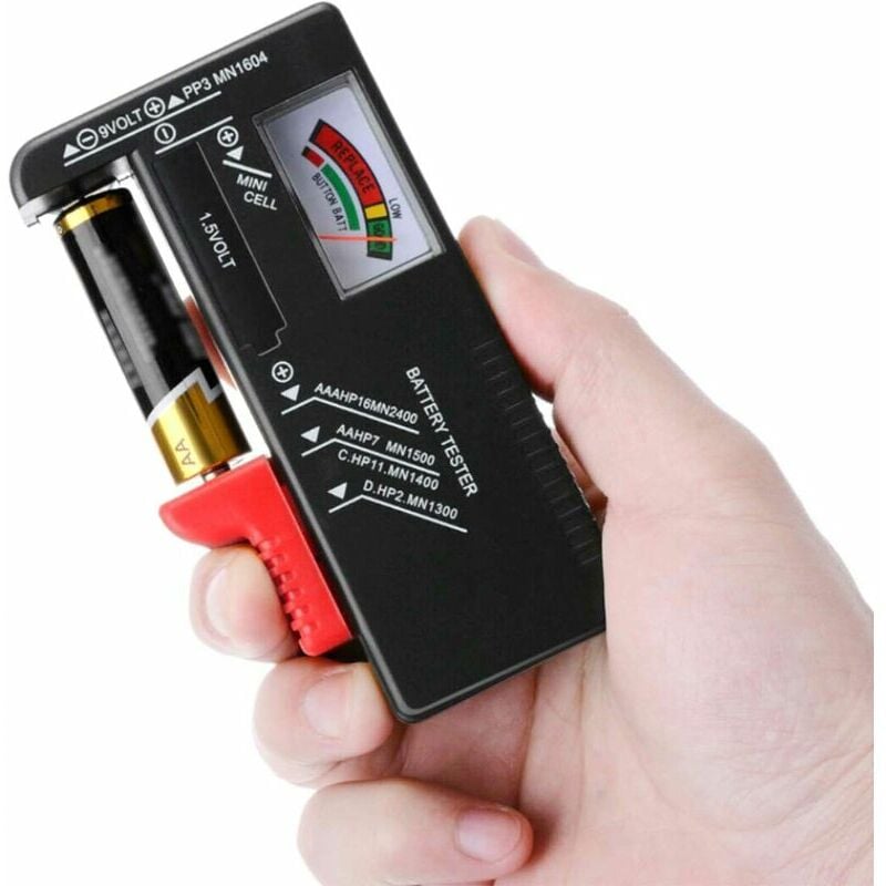 Testeur de Piles Universel,Testeur de Piles numérique,pour AA AAA C D 9V Batteries à clé à clé 1.5Vcontrôleur de tension de batterie