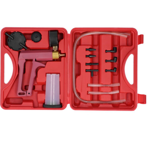 Testeur de pompe à vide à main, outil de test, Kit de purge de frein, adaptateurs, connecteurs avec boîte à outils