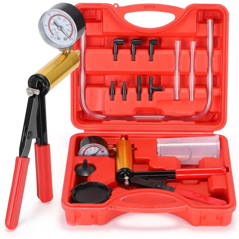 Ugreat - Testeur de pompe à vide de voiture, outil d'aspiration de liquide de frein à main, 0 30 inHg 0 760 mmHg (kPa) peut facilement vider le frein