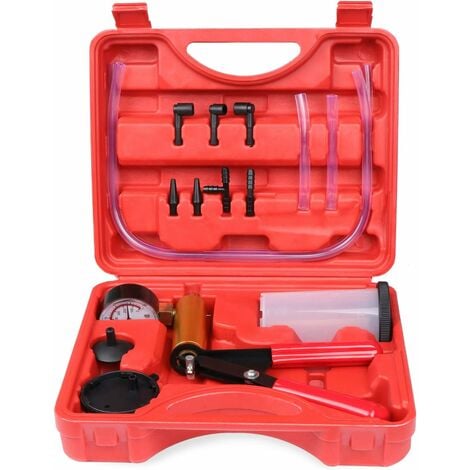 Testeur de Pompe à Vide Manuel pour Automobile,Pompe à vide de purge de frein,avec jauge à vide,adaptateur GrooFoo