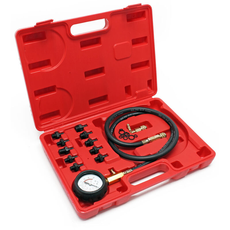 Xpotool - Kit Testeur de pression d'huile de Véhicules Set 12 pcs. Jauge pression d'huile 0-10bar 0-140psi