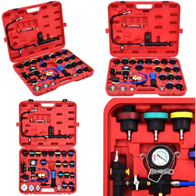 Vidaxl - Testeur de pression pour refroidissement et bouchon 28 pcs - Outil De Diagnostic Voiture - Testeur De Pression Radiateur - Kit Entretien