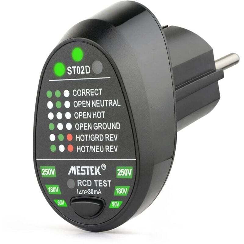 Image of Testeur De Prise Électrique Automatique Détecteur Polarité RCD Terre Neutre