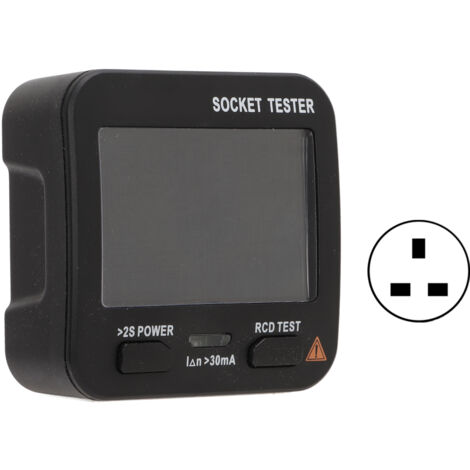 Testeur de Prise Numérique Affichage Tension Matériau Durable Multifonctionnel Détecteur de Prises 0.1‑250V Fiche UK