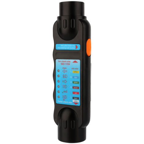 Testeur de Prise Remorque 7 Broches 12V, Outil de Diagnostic pour Connecteur d'Attelage Noir