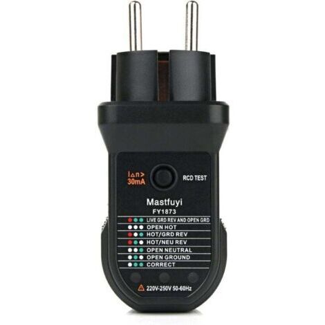 Testeur de prises Socket, testeur de prises différentielles avancé, fil neutre automatique, fil de terre direct, détecteur de polarité de circuit, testeur de fuites électriques, testeur d