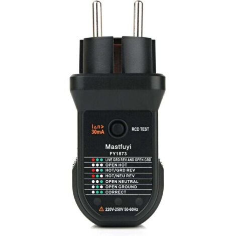 Testeur de prises UlisemSocket, testeur de prises différentielles avancé, fil neutre automatique, fil de terre direct, détecteur de polarité de circuit, testeur de fuites électriques, testeur de prise